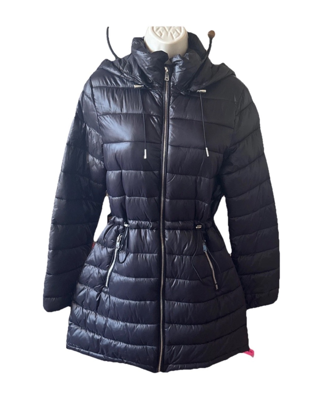 Love Tree Women’s Black Quilted Hooded Puffer Coat Size Medium